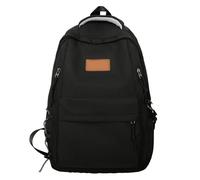 Nylon Shoulder Backpack for Teen Girls Boys Spacious Japanese Simple Solid Color School Book Bag with Adjustable Straps