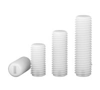 Nylon Slotted Grub Screw Set, Metric Flat Head Headless Bolts, M3 M4 M5 M6 M8 M10 M12, 5-100 Pieces, Insulated Plastic