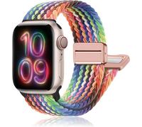 Nylon Sport Loop Watch Bands Compatible with Apple Watch Band Ultra 2 1 42mm 41mm 40mm 38mm,Soft Braided Woven Magnetic Clasp Strap for Women Men Series 10/9/8/7/6/5/4/3/SE - NEW Pride Edition