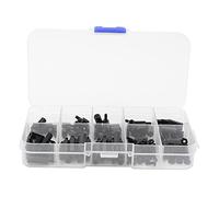 Nylon Standoff Screw Kit 140Pcs M2 5 Hex Nut Round Cross Screw Female Male Standoff Set Never Rusty Durable for Electronics DIY Projects Black White Optional (M2.5 black nylon screws 140pcs/box)