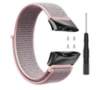 Nylon Strap Compatible with Garmin Forerunner 45/45S Watch Band for Garmin Swim 2 Smartwatch Replacement Wrist Band Accessory Metal connectors (black-pink)