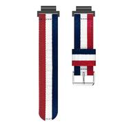 Nylon Strap for Garmin Forerunner 235 Lite 735 XT 230 220 630 620 Stripe stitching color Watch Band for Approach S20 S6 Wriststrap Bracelet Metal connectors (Red White Blue)