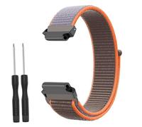 Nylon Strap for Garmin Forerunner 235 Lite 735XT 230 220 630 620 Approach S20 S6 Watch with Metal Connectors (Grey Orange), Medium, Metal Nylon, Free from gemstones