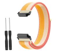 Nylon Strap for Garmin Forerunner 235 Lite 735XT 230 220 630 620 Watch Strap for Approach S20 S6 Wristband Metal Connectors (Yellow White)