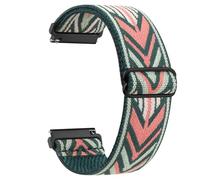 Nylon Strap for Garmin Vivoactive 4 /Venu 2 /Venu 3, 22mm Stretchy Nylon Quick Release Replacement Wristband for Garmin Forerunner 255/265 (Green Arrow)