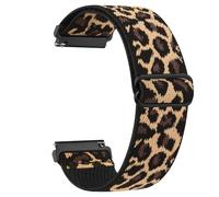 Nylon Strap for Garmin Vivoactive 4 /Venu 2 /Venu 3, 22mm Stretchy Nylon Quick Release Replacement Wristband for Garmin Forerunner 255/265 (Leopard)