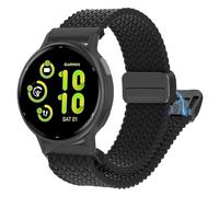 Nylon Strap for Garmin Vivoactive 4S, 18mm Braided Nylon Magnetic Buckle Elasticated Nylon Strap for Garmin Venu 3S/ Venu 2S/ Vivomove 3S/ Forerunner 255S /Forerunner 265S /Huawei Watch GT 5 41mm