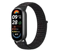 Nylon Strap for Xiaomi Mi Band 9/Xiaomi Mi Band 8 strap Women Men,Adjustable Elastic Fabric Solo Loop Replacement Stretchy Wristband for Xiaomi Smart Band 8/Xiaomi Smart Band 9 strap (Black Sand)