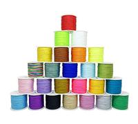 Nylon String for Bracelets, 25 Colors 1125 Yards Chinese Knotting Cord, 0.8 mm Nylon Cord for Jewelry Making, Beading, Necklaces, Kumihimo, Friendship Bracelets, Tassels, Wind Chime, Blinds and Craft