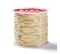 Nylon String for Bracelets 49 Yards 1mm Chinese Knotting Cord Beading Thread Yellow Decorative Craft Cord for DIY Macrame Jewelry Making Knitting Knotting Crafting Hair Decor