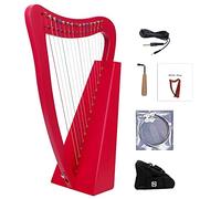 Nylon strings Irish Celtic harp with durable bag, tuning wrench and spare strings, 15 strings mahogany harp, suitable for music lovers, beginners, children, adults (Color : Purple-Red)