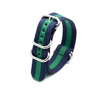 Nylon Stripe Watch Band Nato Strap 18mm - 24mm Watch Accessories with Silver 5 Ring Metal Buckle, 18mm