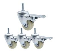 Nylon Swivel Castor 40mm/50mm, Castor Wheels Heavy Duty With Brake, Furniture Replacement Caster, Transport Castors, Silent/Wear-resistant, Load 200kg/240kg,4brakes-50mm/M12
