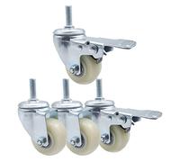 Nylon Swivel Castor 40mm/50mm, Castor Wheels Heavy Duty With Brake, Furniture Replacement Caster, Transport Castors, Silent/Wear-resistant, Load 200kg/240kg,2nobrakes+2brakes-50mm/M8