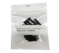 Nylon Tennis String Protectors 15Pcs Black Nylon Tennis String | Mixed sizes 3.2-4.0mm, fits various string types, prevents fraying, black nylon, 15-piece set