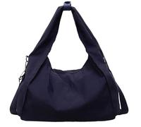 Nylon Tote Bag for Women Crescent Shoulder Crossbody Handbag Slouchy Hobo Purse for Travel Large Casual Underarm Bag, Navy, M