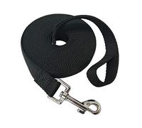 Nylon Training Dog Leash for Small Medium Large Dogs, 15ft 20ft 30ft 50ft Long Puppy Lead for Obedience Recall Training, Camping (20ft, Black)