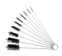 Nylon Tube Brush Set Multi Size 10 Piece | 20 Cm Wire Handle Brushes for Pipe Openings, Fittings, Crevices and Detail Work At Home Use