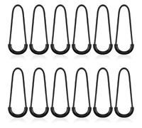 Nylon U-Shape Zipper Pulls, 12 Pcs Heavy Duty Zipper Tags, North Face Backpack Zippers Pull Replacement, Black Cord Extension for Backpack Luggage Purse