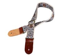 Nylon Ukulele Guitar Strap with Leather Ends Adjustable Length for Soprano Concert Tenor Baritone String Instruments (Style 1)