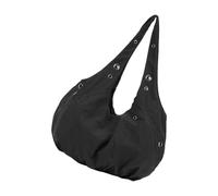 Nylon Underarm Bag Casual Folded Styles for Daily Essentials and Travel Shoulder Bag, Black, Mass Beauty