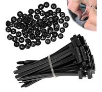 Nylon Universal Cable Tie Buckle, 100PCS Heavy-Duty Self-Locking UV-Resistant Wire Nylon Zip Tie Holders, Universal Push Mount Zip Tie Holders, Bumper Retainer Clips, Car Plastic Rivet Fasteners