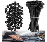 Nylon Universal Cable Tie Buckle - 100PCS Heavy Duty Self-Locking Zip Ties with Pin & Button, UV-Resistant Fasteners for Auto Repair