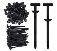 Nylon Universal Cable Tie Buckle,100PCS Upgrade Heavy-Duty Self-Locking UV-Resistant Wire Nylon Zip Tie Holders & Button Design, Bumper Retainer Clips, Car Plastic Rivet Fasteners