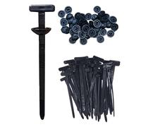 Nylon Universal Cable Tie Buckle, 120pcs Heavy-Duty Self-Locking UV-Resistant Wire Nylon Zip Tie Holders, Push Mount Zip Tie Holders, Bumper Retainer Clips, Car Plastic Rivet Fasteners(60 Set)