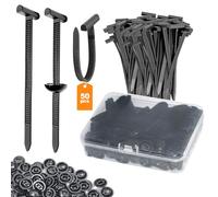 Nylon Universal Cable Tie Buckle for Car, Automotive Zipper Clips, Push Pin Clip Multipurpose Plastic Cable Ties Tool, Snap-Fit Ziptie Bumper Retainer Fender Liner Door Panel Fastener (50PCS)