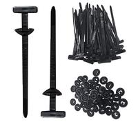 Nylon Universal Cable Tie Buckle,Heavy Duty Self-Locking Nylon Zip Ties Holder,Automobile Parts Fixing Zip Ties for Car Fender, Bumper (50 pcs)