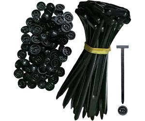 Nylon Universal Cable Tie Buckle, Heavy-Duty Self-Locking UV-Resistant Wire Nylon Zip Tie Holders, Universal Push Mount Zip Tie Holders, Bumper Retainer Clips, Car Plastic Rivet Fasteners Black 200pcs