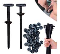 Nylon Universal Cable Tie Buckle, Self-Locking Nylon Zip Ties Holder, Bumper Retainer Clips Car Plastic Rivets Fasteners for Auto Fenders Trunks Engine Repairing Quick Fix and Hole Fastening (50pcs)