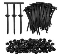 Nylon Universal Cable Tie Buckle Self-Locking Zip Ties with Pin and Button Bumper Retainer Clips Multipurpose Car Plastic Rivet Fasteners for Car Automotive Motorcycle Repair 100 Pcs