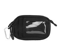 Nylon Wallet Coin Pouch Card Keys Holder Money Pack Solid Wear Resistant for Outdoor Travel Hiking Camping Shopping Black 14.5x9.5x2cm