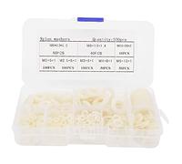 Nylon Washer Set M2 M2.5 M3 M4 M5 M6 M8 M10 500pcs High Toughness Hardware Fasteners Accessories for DIY Projects Home Repair Machine Maintenance Black White (500pcs white nylon gasket)