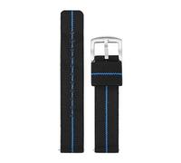 Nylon Watch Band 20mm 22mm Army Woven Elastic Strap For Seiko Fast Release Wristband Men's Universal Sport(Black blue,20mm)