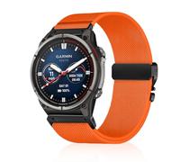 Nylon Watch Band for Garmin Quatix 8/Tactix 8 47mm/Forerunner 970/Descent G2/Fenix 8/Fenix E 47mm/Fenix 7/7 Pro, Stretch Watch Straps with Parachute-Style Buckle, for Garmin QuickFit 22 mm, Orange