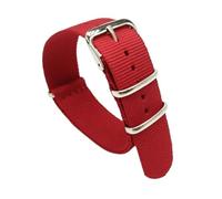 Nylon watch strap 18mm, 20mm, 22mm, 24mm Nylon One-piece Watch Strap, Stainless Steel Buckle, Canvas Unisex WatchBand(Red,20mm)