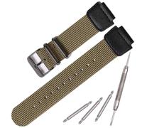 Nylon watch strap Compatible with Casio AE1200WH AE-1000 SGW-300H SGW-400 AQ-S810W 18mm Men's Replacement Leather Watch band stainless steel ring (Army Buckle)