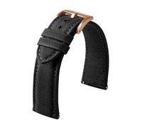 Nylon watch strap Double-sided Nylon Watch Strap, Quick-release Canvas Band 20mm 22mm, Men's Watchband(Black,20mm)
