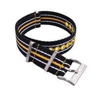 Nylon Watch Strap For Scuba Series - Waterproof Unisex Replacement Band(Black yellow white,22mm)