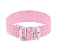 Nylon Watch Strap Men's Band Breathable Woven Wristband Stainless Steel Buckle Suitable For Various Watches(Pink,20mm)