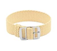 Nylon Watch Strap Men's Band Breathable Woven Wristband Stainless Steel Buckle Suitable For Various Watches(Beige,18mm)
