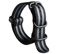 Nylon Watch Strap, Multicolor Watch Bands Replacement for Men Women 18mm 19mm 20mm 21mm 22mm 23mm 24mm G10 Premium Ballistic with Military Heavy Duty 5 Rings Silver/Black Stainless Steel Buckle