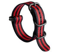 Nylon Watch Strap, Multicolor Watch Bands Replacement for Men Women 18mm 19mm 20mm 21mm 22mm 23mm 24mm G10 Premium Ballistic with Military Heavy Duty 5 Rings Silver/Black Stainless Steel Buckle