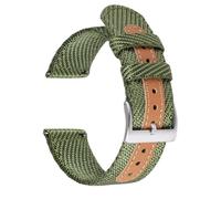 Nylon watch strap Nylon Watch Strap Retro Canvas Woven 18 20 22mm Unisex Comfortable Durable Breathable Sports Replacement Wristband(Green,18mm)