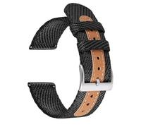 Nylon watch strap Nylon Watch Strap Retro Canvas Woven 18 20 22mm Unisex Comfortable Durable Breathable Sports Replacement Wristband(Black,18mm)