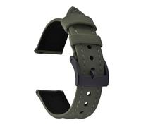 Nylon watch strap Sailcloth Leather Watch Strap 18mm 20mm 22mm Qucik Release Wristband Sports Bracelet For Men Women(Green-Black,20mm)