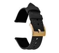 Nylon watch strap Sailcloth Leather Watch Strap 18mm 20mm 22mm Qucik Release Wristband Sports Bracelet For Men Women(Black-Gold,22mm)